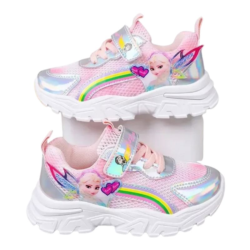 Tênis Infantil Frozen Velcro e Cadarço Feminino Tênis Infantil Frozen Velcro e Cadarço Feminino Loja do Bambino Rosa 26 (14.8cm)