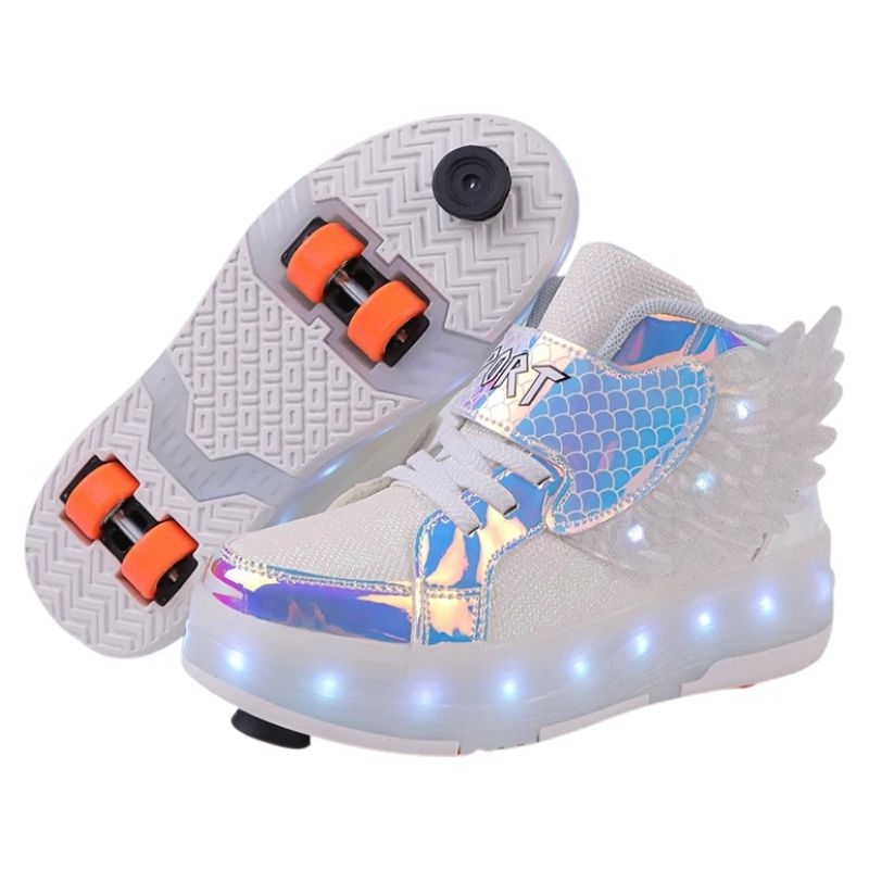 Tênis Infantil de Rodinha com Luz LED Recarregável Sport Tênis Infantil de Rodinha com Luz LED Recarregável Sport Loja do Bambino Branco 29 (19.5cm)