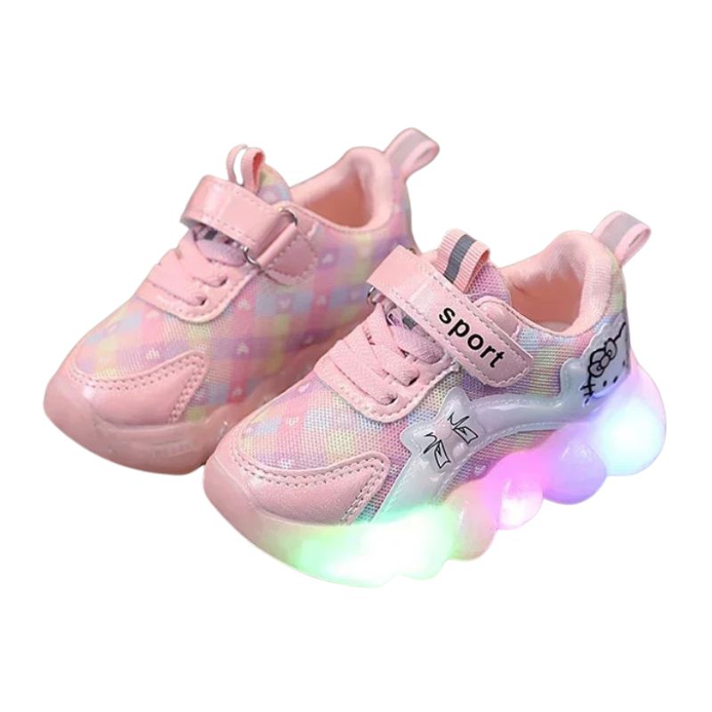 Tênis Hello Kitty com Led Infantil Tenis Hello Kitty com Led Infantil Loja do Bambino Rosa 21 (13.3cm)