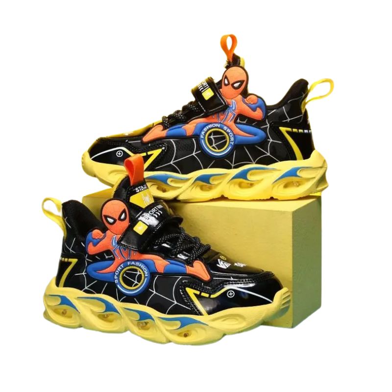 Tênis Homem Aranha Infantil com Luzinhas Tênis Homem Aranha Infantil com Luzinhas Loja do Bambino Amarelo 25 (15.8cm)