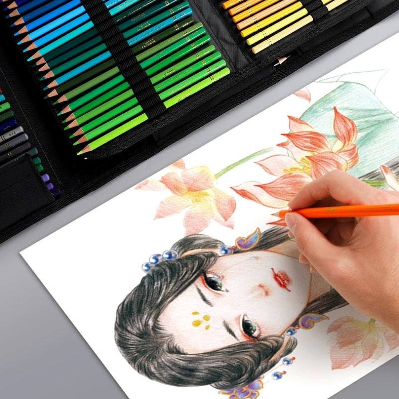 Conjunto Profissional de Lápis de Cor Aquarela com Estojo Conjunto Profissional de Lápis de Cor Aquarela com Estojo Loja do Bambino