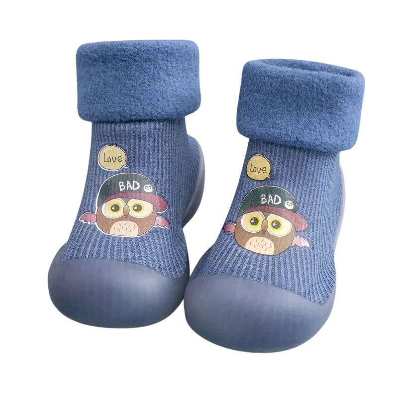 Meia sapatilha infantil antiderrapante com animações estampadas Meia sapatilha infantil antiderrapante com animações estampadas loja do Bambino Azul 0 a 6 meses (11.5cm)