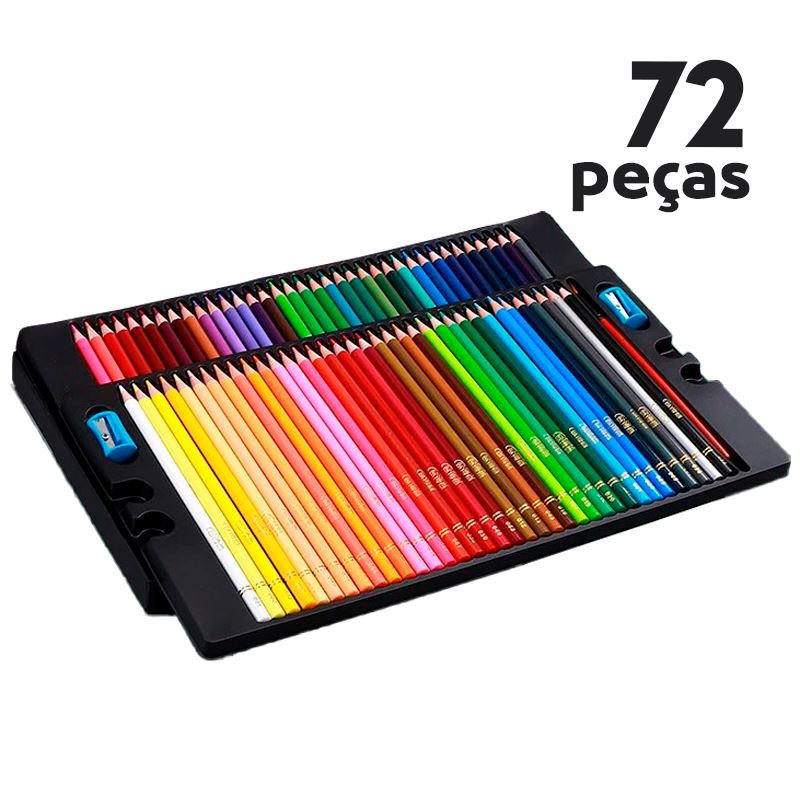 Conjunto Profissional de Lápis de Cor Aquarela com Estojo Conjunto Profissional de Lápis de Cor Aquarela com Estojo Loja do Bambino