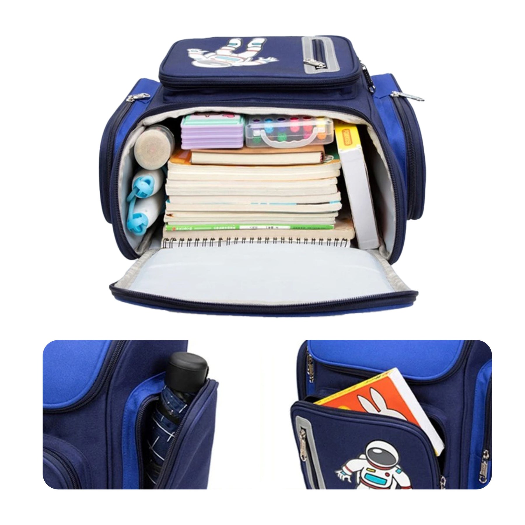 Conjunto Mochila Infantil Astronauta Ortopédica Impermeável Conjunto Mochila Infantil Astronauta Ortopédica Impermeável Loja do Bambino