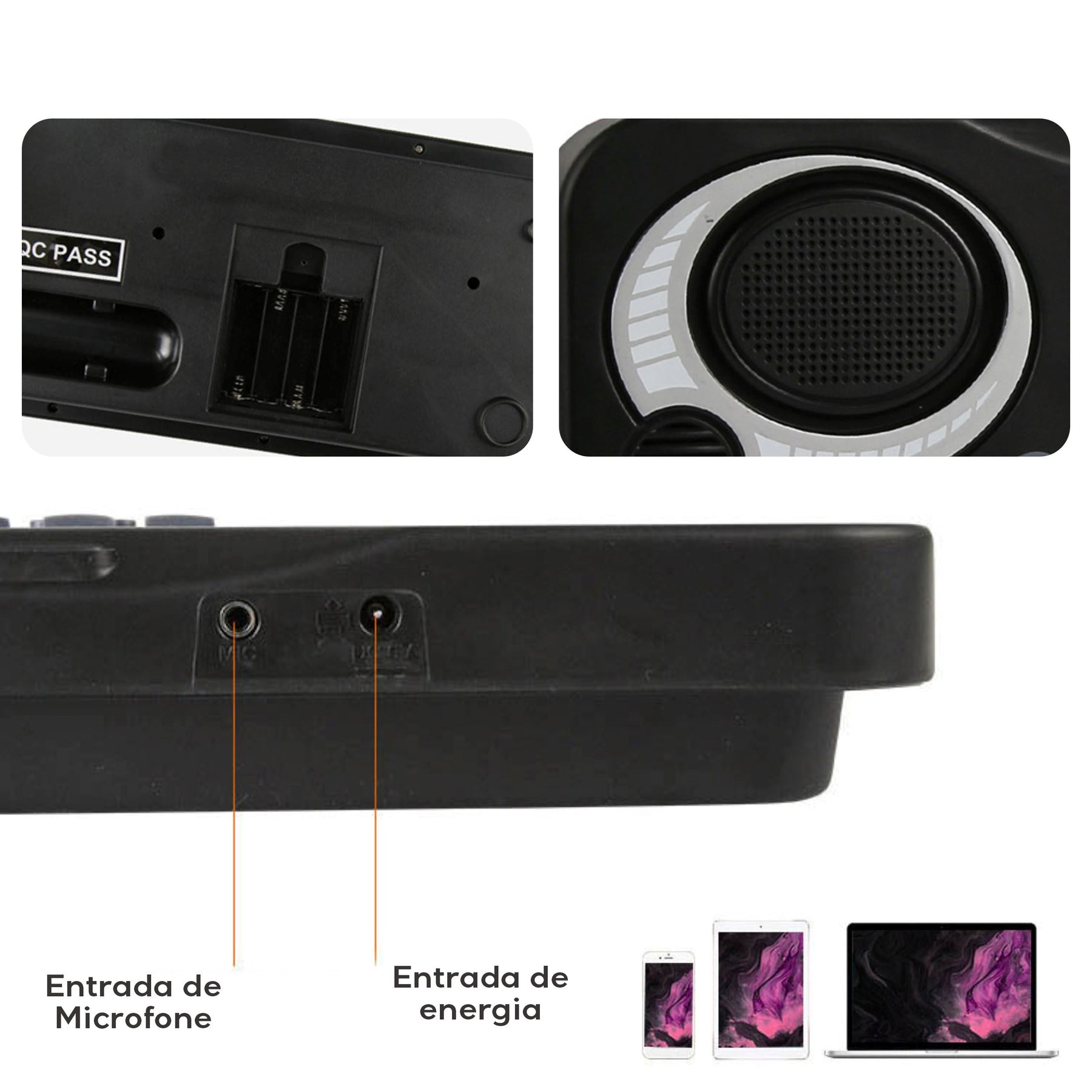 Teclado Elétrico Com Microfone Infantil Teclado Elétrico Com Microfone Infantil Loja do Bambino