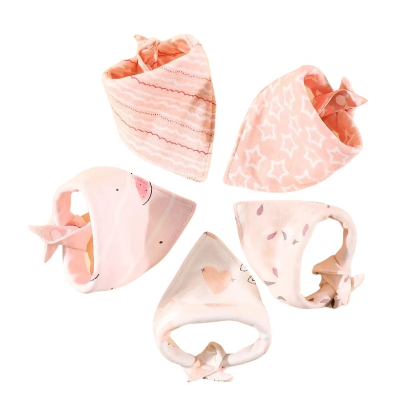 Bandana Babador para Bebê Bambino - Contém 5 peças Lenços de Pescoço Infantil Bambino - Contém 5 peças Loja do Bambino