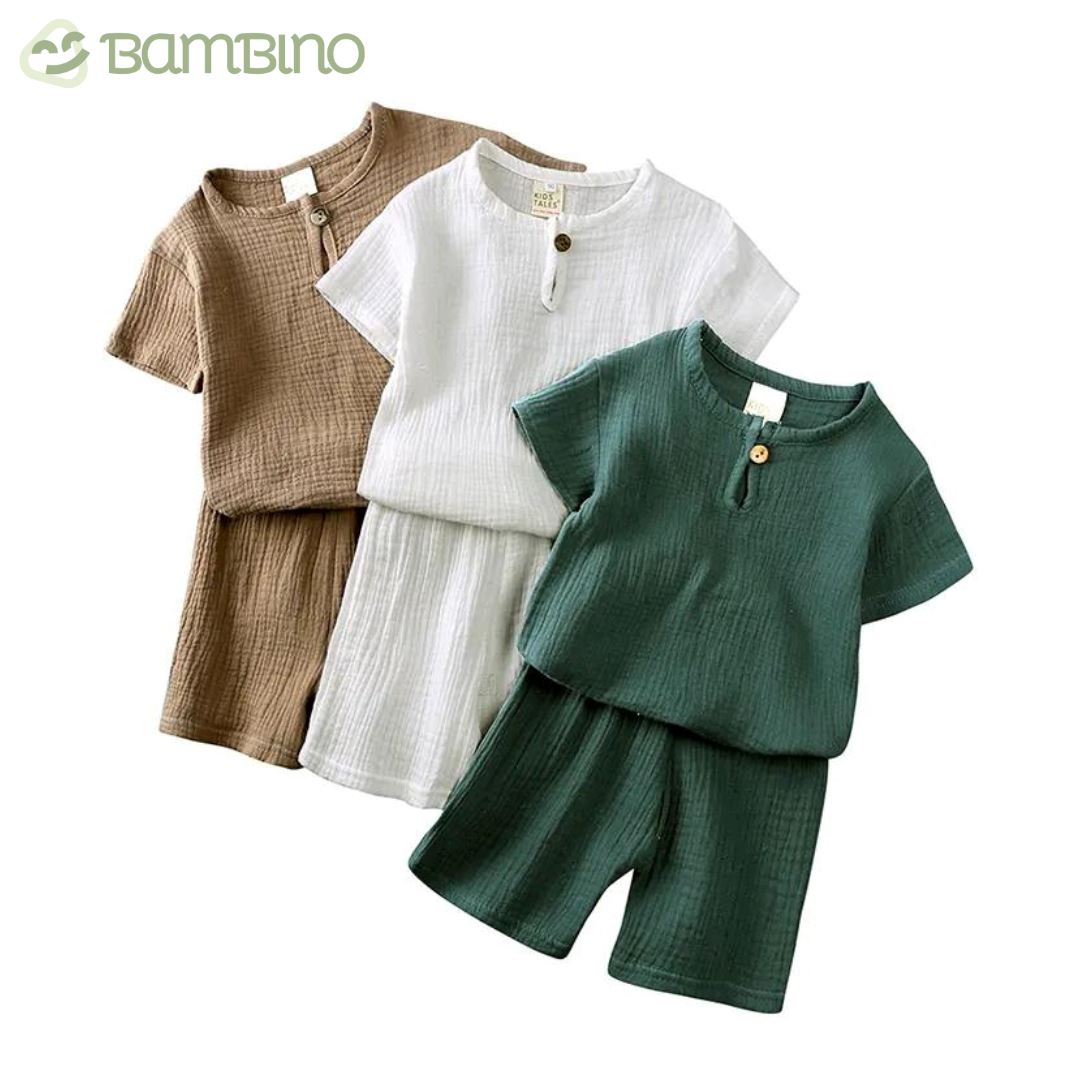 Conjunto em Linho Infantil Bambino Conjunto em Linho Infantil Bambino Loja do Bambino
