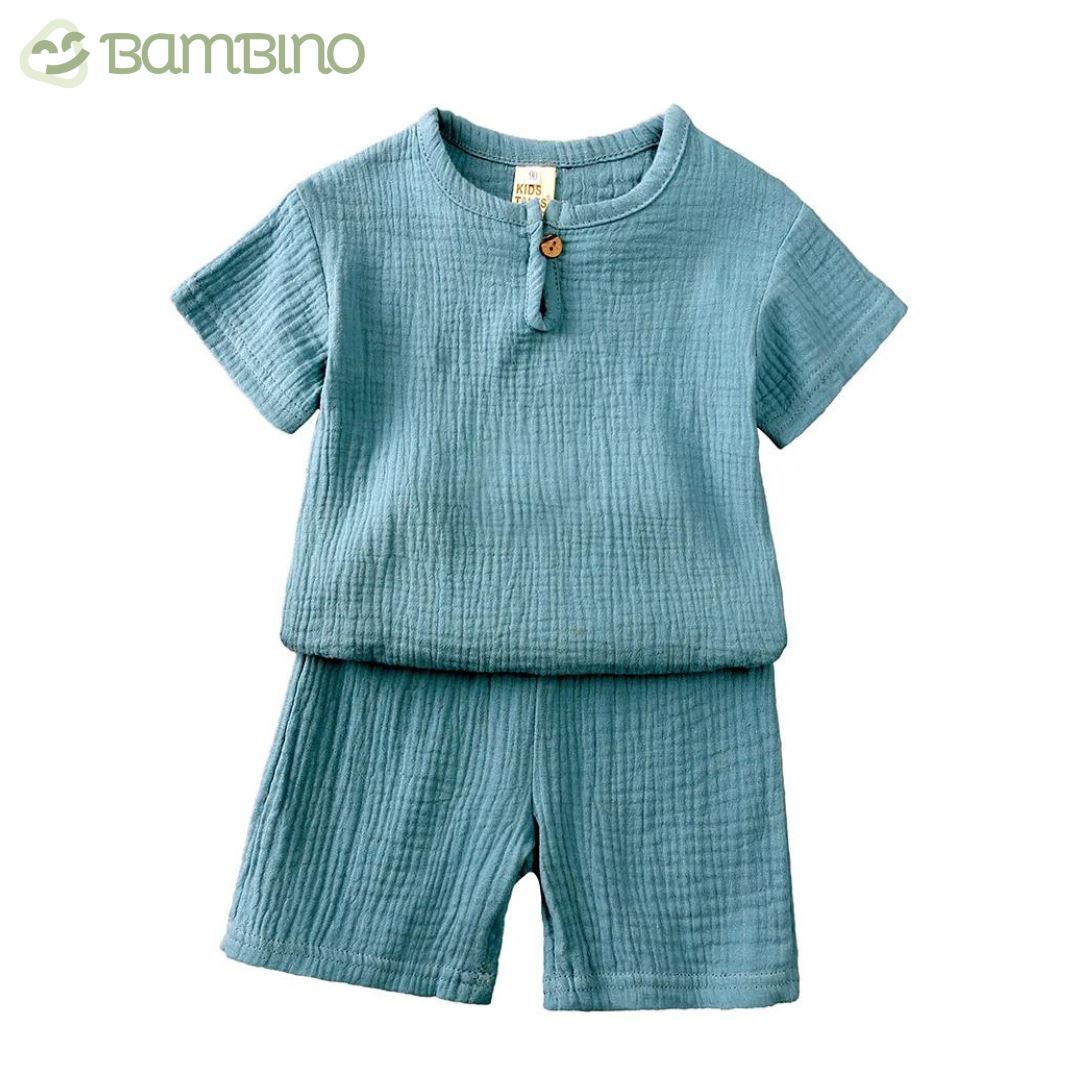 Conjunto em Linho Infantil Bambino Conjunto em Linho Infantil Bambino Loja do Bambino Azul 1 - 2 anos