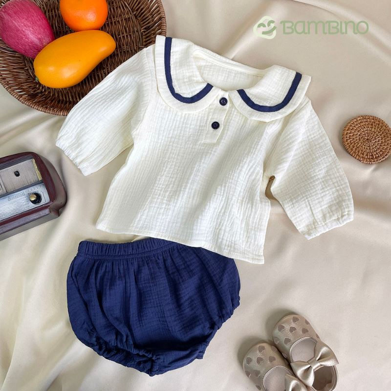 Conjunto de roupa de algodao puro para recem nascido Unissex Conjunto de roupa de algodao puro Loja do Bambino Azul 0 - 3 meses (66cm)