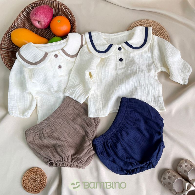 Conjunto de roupa de algodao puro para recem nascido Unissex Conjunto de roupa de algodao puro Loja do Bambino