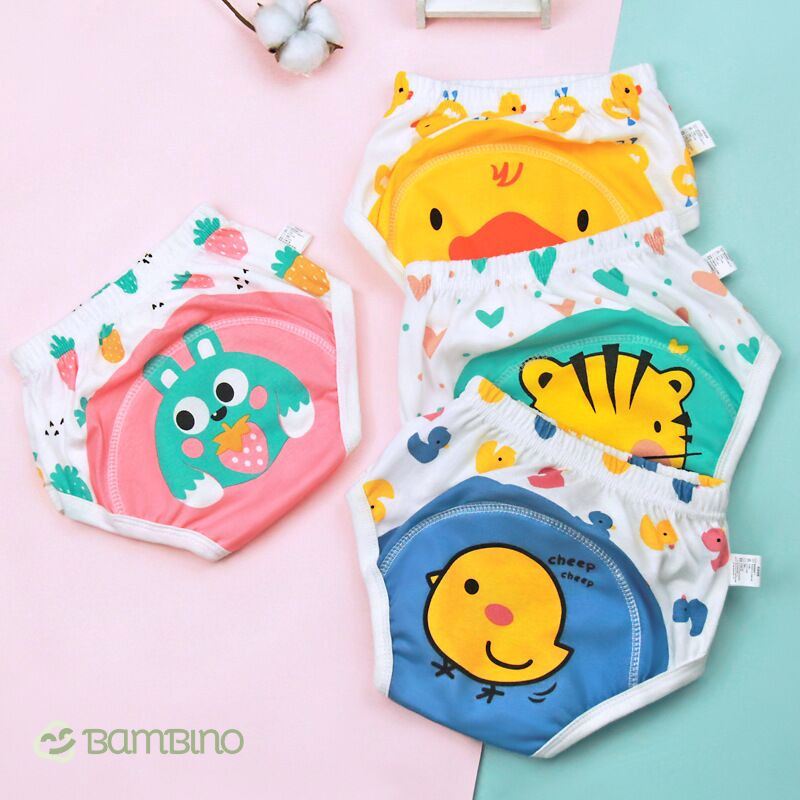 Roupa Intima para treino de penico para bebes - 1 a 5 Anos roupa intima para treino de penico para bebe dormir Loja do Bambino Estilo 01 P (9-13Kg)