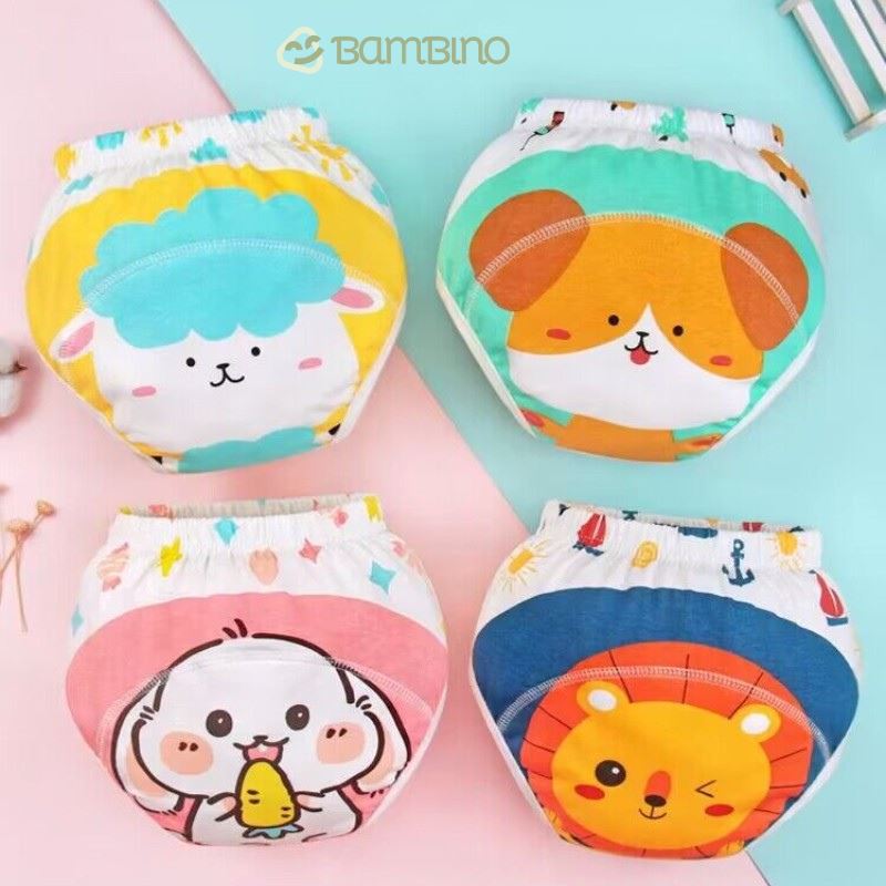 Roupa Intima para treino de penico para bebes - 1 a 5 Anos roupa intima para treino de penico para bebe dormir Loja do Bambino Estilo 03 P (9-13Kg)