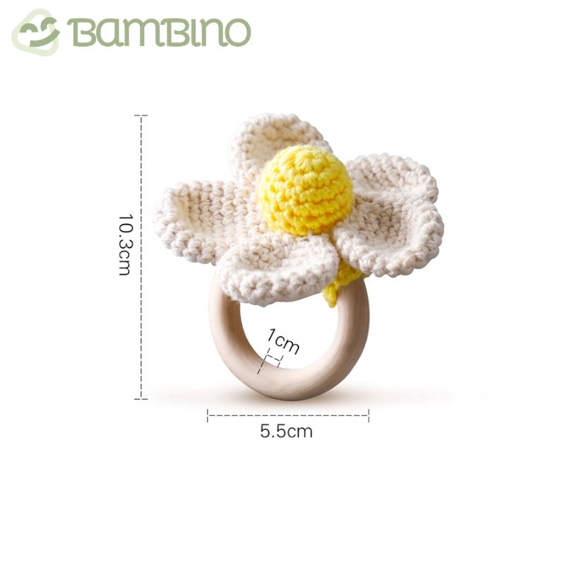 Chocalho Ternura Trabalhado Para Recém Nascidos Bambino Chocalho Ternura Para Recém Nascidos Bambino Loja do Bambino Flor