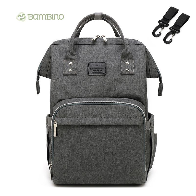 Mochila Maternidade Bambino Mochila Maternidade Bambino Loja do Bambino Cinza Escuro