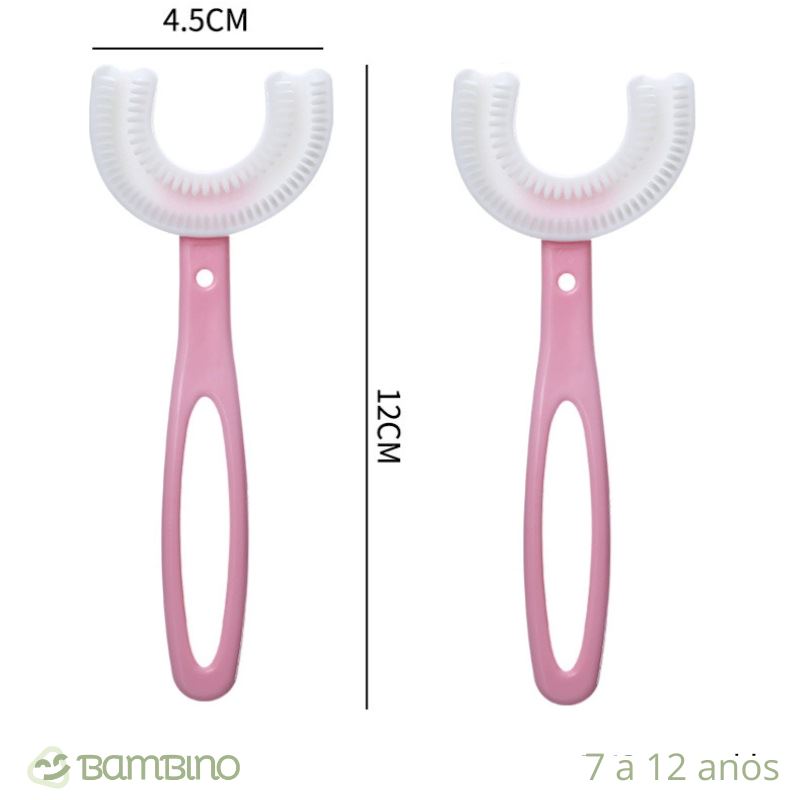 Escova de Dente Infantil 360 Graus - Compre 1 e leve 2 Escova de Dente Infantil 360 Graus Loja do Bambino Escovas Rosas (7 a 12 anos)