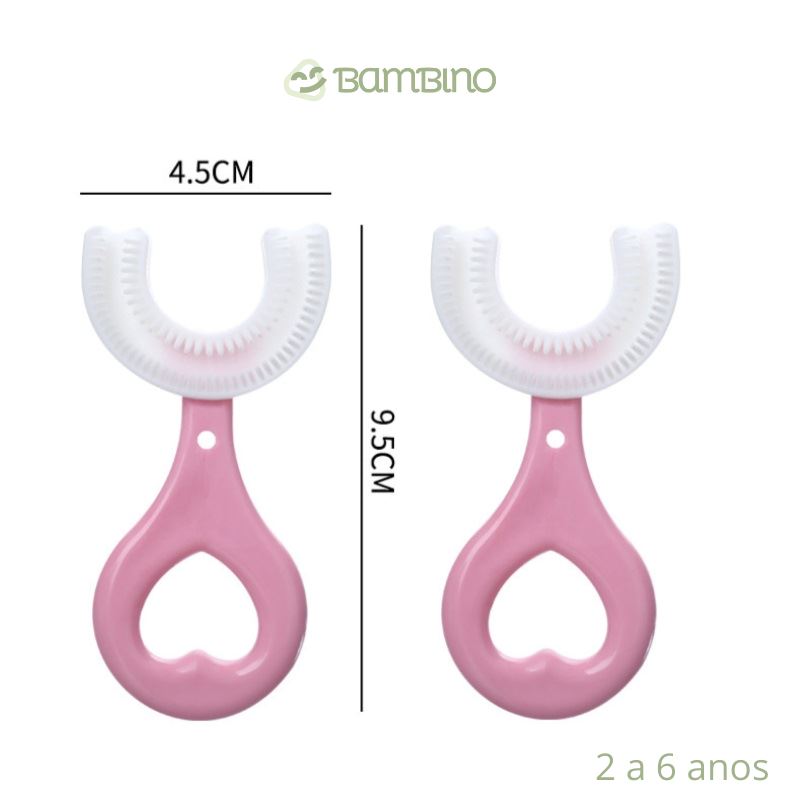 Escova de Dente Infantil 360 Graus - Compre 1 e leve 2 Escova de Dente Infantil 360 Graus Loja do Bambino Escovas Rosas (2 a 6 anos)