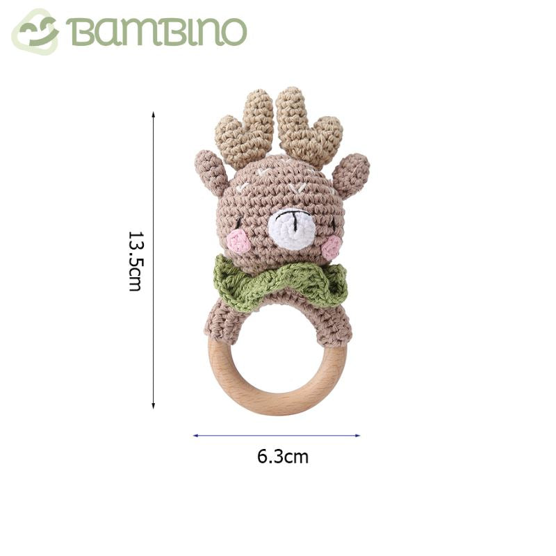 Chocalho Ternura Trabalhado Para Recém Nascidos Bambino Chocalho Ternura Para Recém Nascidos Bambino Loja do Bambino Rena