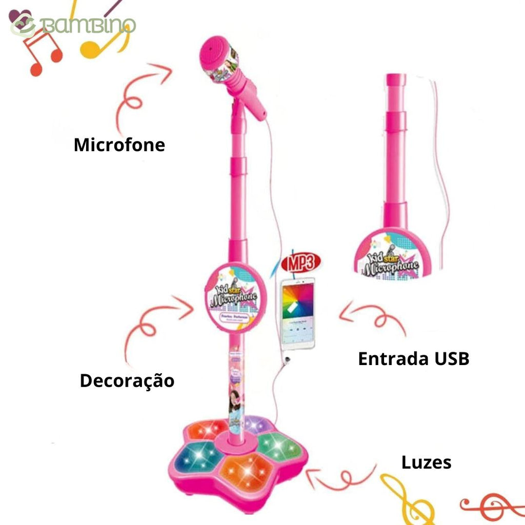 Microfone Karaokê Infantil Microfone Karaokê Infantil Loja do Bambino 