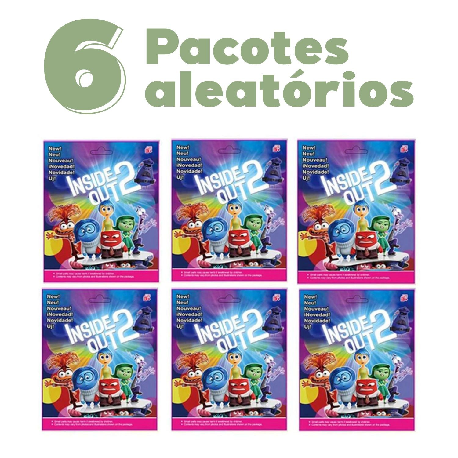 Coleção Bonecos Divertidamente com Figurinhas Coleção Bonecos Divertidamente com Figurinhas Loja do Bambino 6 unidades aleatórias 