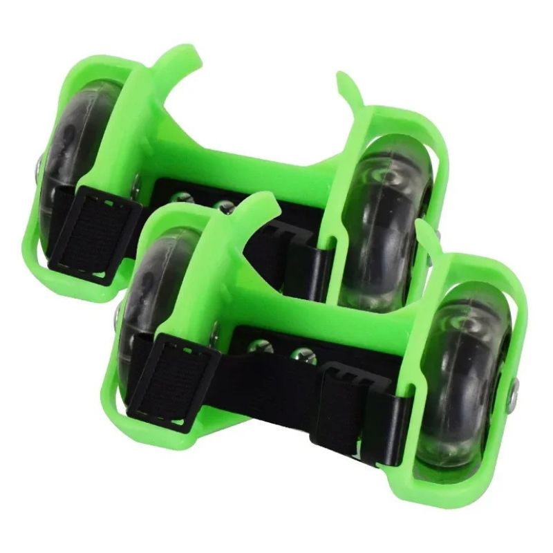 Adaptador de Rodinhas para Tênis com LED Infantil Adaptador de Rodinhas para Tênis com LED Infantil Loja do Bambino Verde Ajustável 