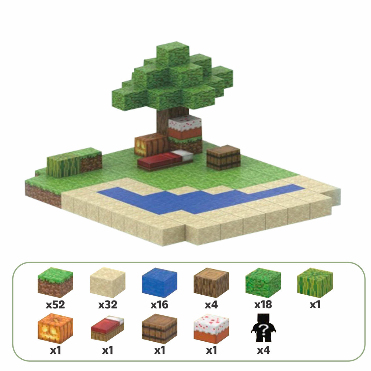 Blocos Magnéticos de Montar Minecraft Blocos Magnéticos de Montar Minecraft Loja do Bambino Modelo 04 - 128 peças 2cm x 2cm 