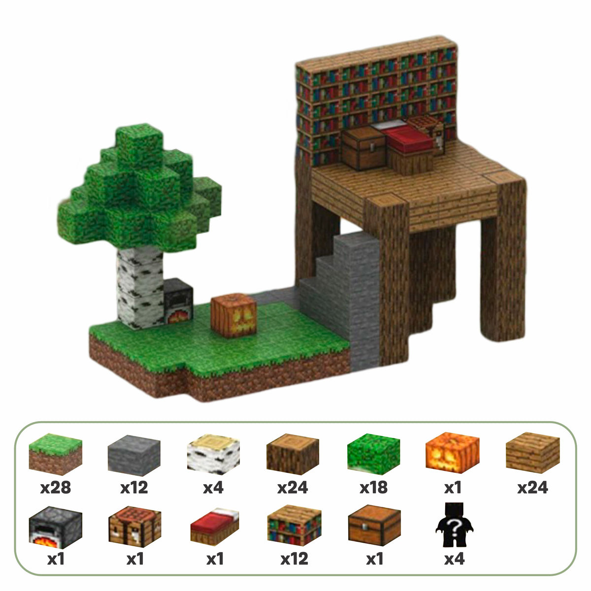 Blocos Magnéticos de Montar Minecraft Blocos Magnéticos de Montar Minecraft Loja do Bambino Modelo 02 - 128 peças 2cm x 2cm 