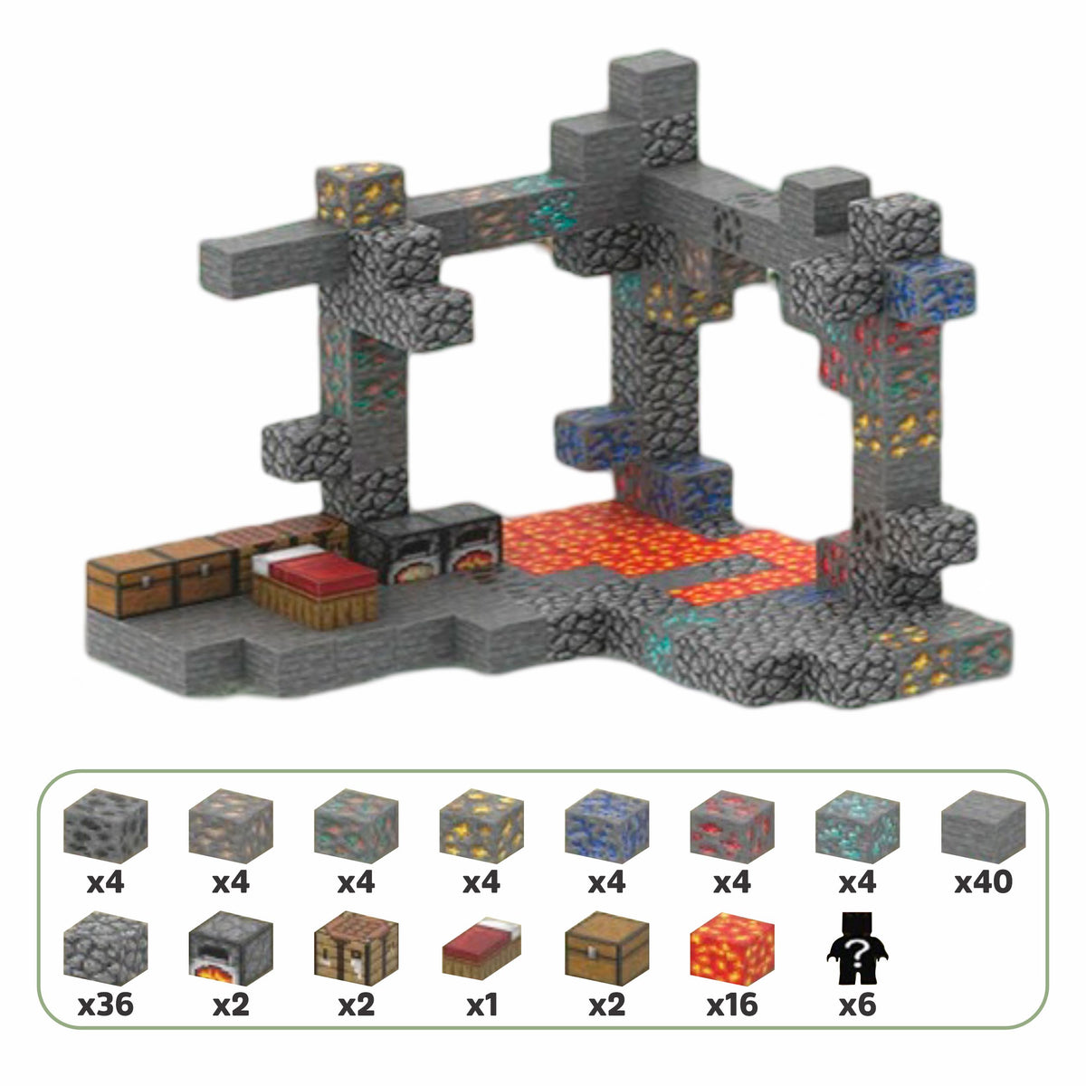 Blocos Magnéticos de Montar Minecraft Blocos Magnéticos de Montar Minecraft Loja do Bambino Modelo 03 - 128 peças 2cm x 2cm 