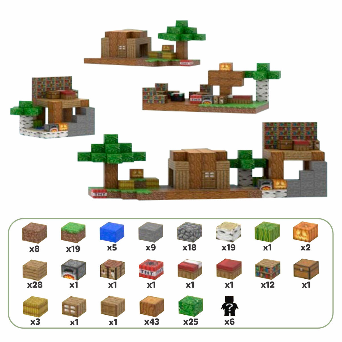 Blocos Magnéticos de Montar Minecraft Blocos Magnéticos de Montar Minecraft Loja do Bambino Modelo Exclusivo - 200 peças 2cm x 2cm 
