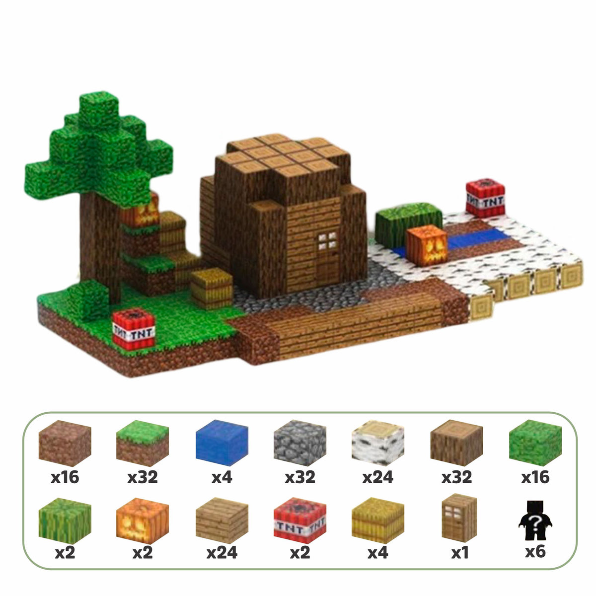 Blocos Magnéticos de Montar Minecraft Blocos Magnéticos de Montar Minecraft Loja do Bambino Modelo 06 - 192 peças 2cm x 2cm 