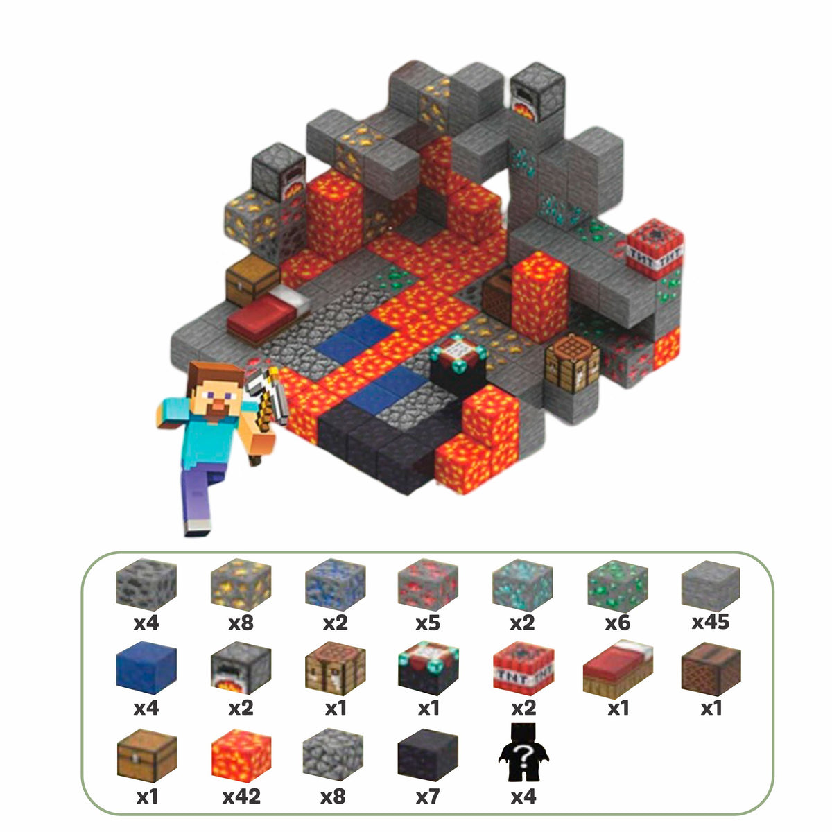 Blocos Magnéticos de Montar Minecraft Blocos Magnéticos de Montar Minecraft Loja do Bambino Modelo 05 - 143 peças 2cm x 2cm 