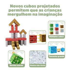 Blocos Magnéticos de Montar Minecraft Blocos Magnéticos de Montar Minecraft Loja do Bambino 