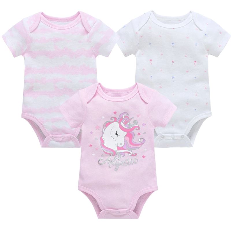 Body Infantil Manga Curta Feminino Personalizado Unicórnio - Conjunto de até 6 Unidades Body Infantil Manga Curta Feminino Personalizado Unicórnio - Conjunto de até 6 Unidades Loja do Bambino Conjunto 1 com 3 Unidades 0 a 3 Meses 