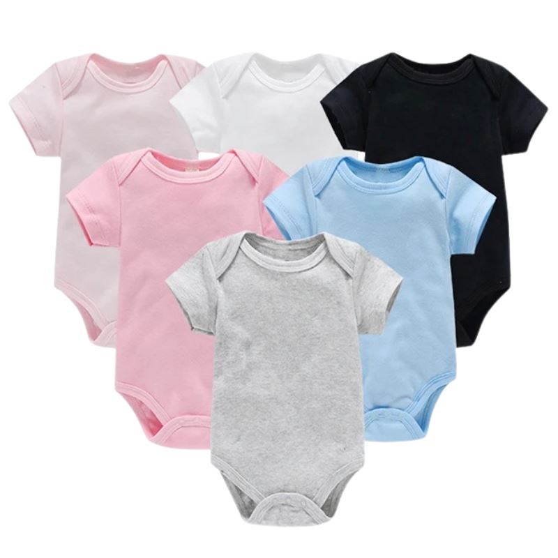 Body Infantil Manga Curta Unissex com Estampa Lisa - Conjunto com 3 Unidades Body Infantil Manga Curta Unissex com Estampa Lisa - Conjunto com 3 Unidades Loja do Bambino 