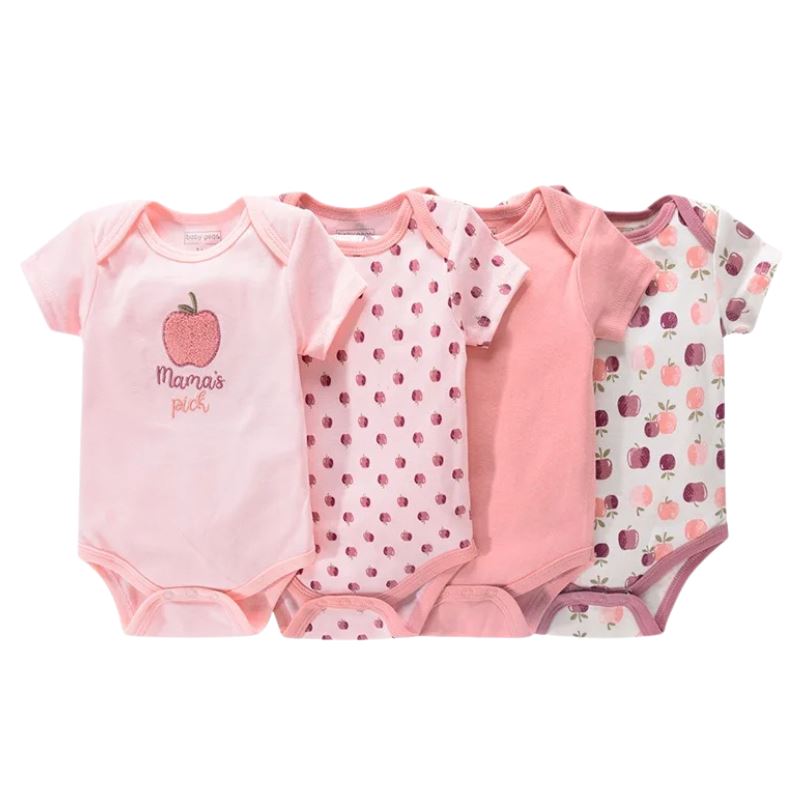 Body Infantil Manga Curta Unissex com Estampa e sem Estampa - Conjunto com 4 Unidades Body Infantil Manga Curta Unissex com Estampa e sem Estampa - Conjunto com 4 Unidades Loja do Bambino 