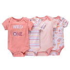 Body Infantil Manga Curta Unissex com Estampa e sem Estampa - Conjunto com 4 Unidades Body Infantil Manga Curta Unissex com Estampa e sem Estampa - Conjunto com 4 Unidades Loja do Bambino 
