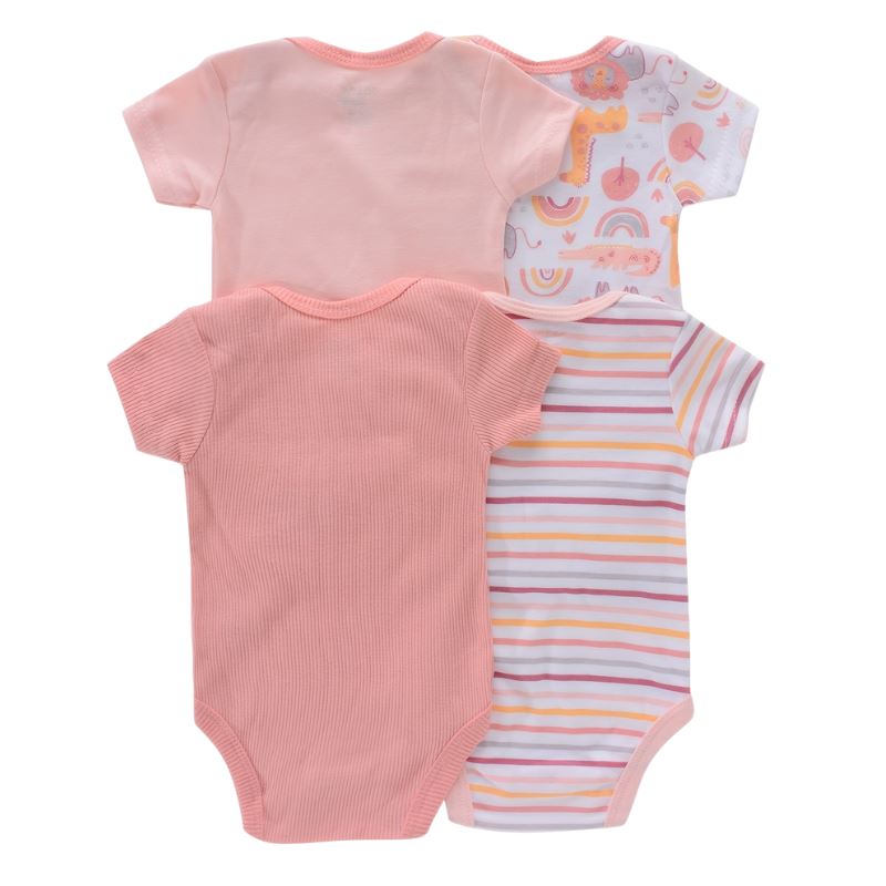 Body Infantil Manga Curta Unissex com Estampa e sem Estampa - Conjunto com 4 Unidades Body Infantil Manga Curta Unissex com Estampa e sem Estampa - Conjunto com 4 Unidades Loja do Bambino 