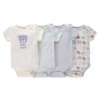 Body Infantil Manga Curta Unissex com Estampa e sem Estampa - Conjunto com 4 Unidades Body Infantil Manga Curta Unissex com Estampa e sem Estampa - Conjunto com 4 Unidades Loja do Bambino 