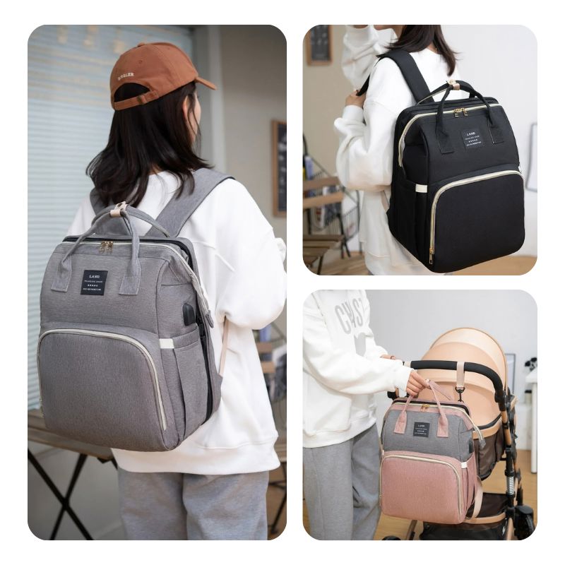 Bolsa Inteligente para Mães: Carregador USB, Porta Mamadeiras e Trocador de Fraldas Bolsa Maternidade Bambino Loja do Bambino 