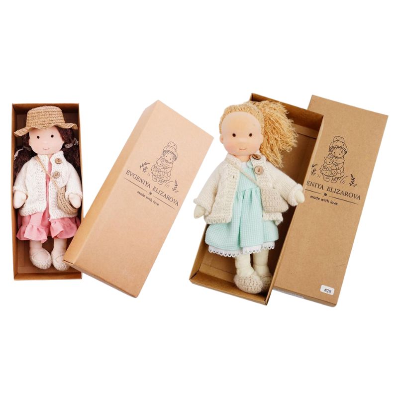 Boneca de Pano Artesanal Brinquedo Infantil Boneca de Pano Loja do Bambino Combo 02 28x6x12cm 