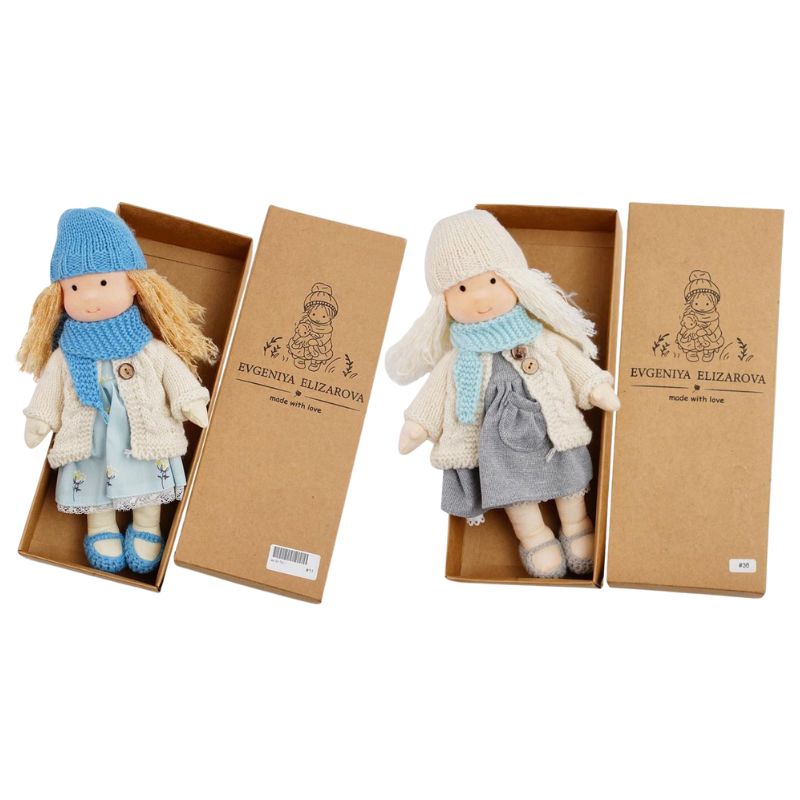 Boneca de Pano Artesanal Brinquedo Infantil Boneca de Pano Loja do Bambino Combo 04 28x6x12cm 