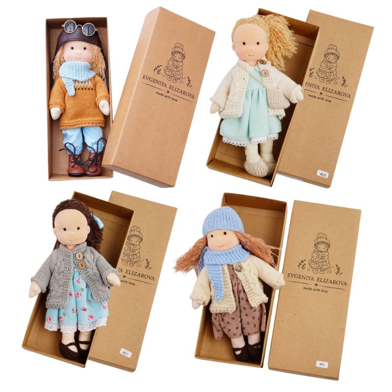 Boneca de Pano Artesanal Brinquedo Infantil Boneca de Pano Loja do Bambino Combo Especial 01 28x6x12cm 