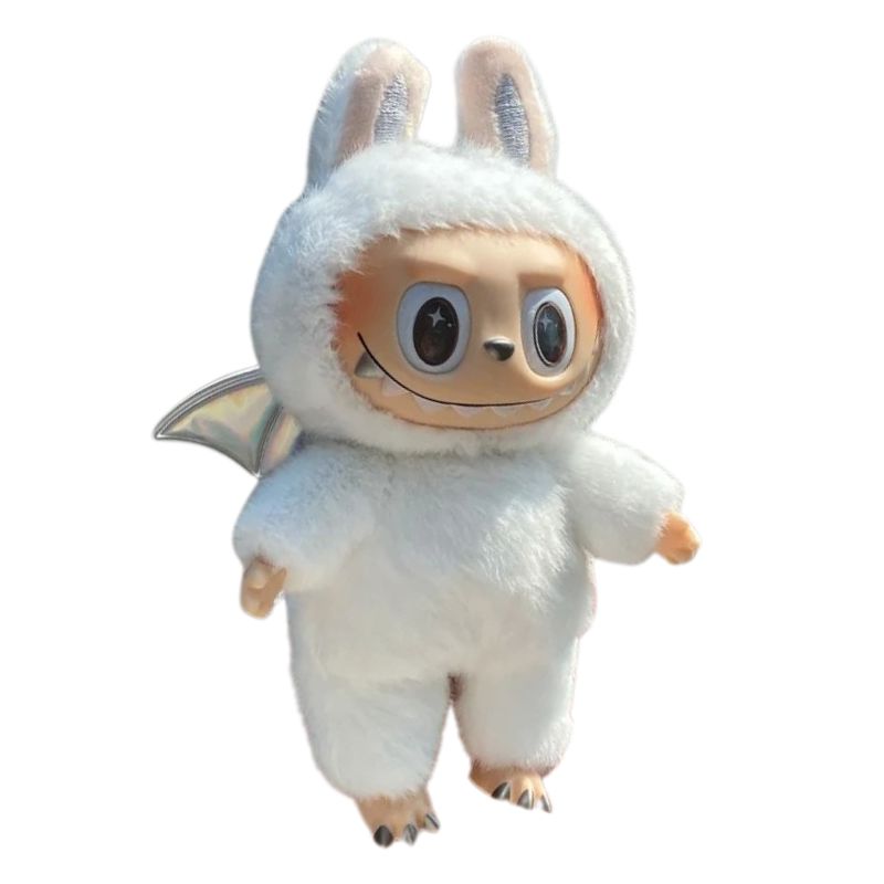 Boneco Labubu Anjinho Colecionável Boneco Labubu Anjinho Colecionável Loja do Bambino Branco 17cm 