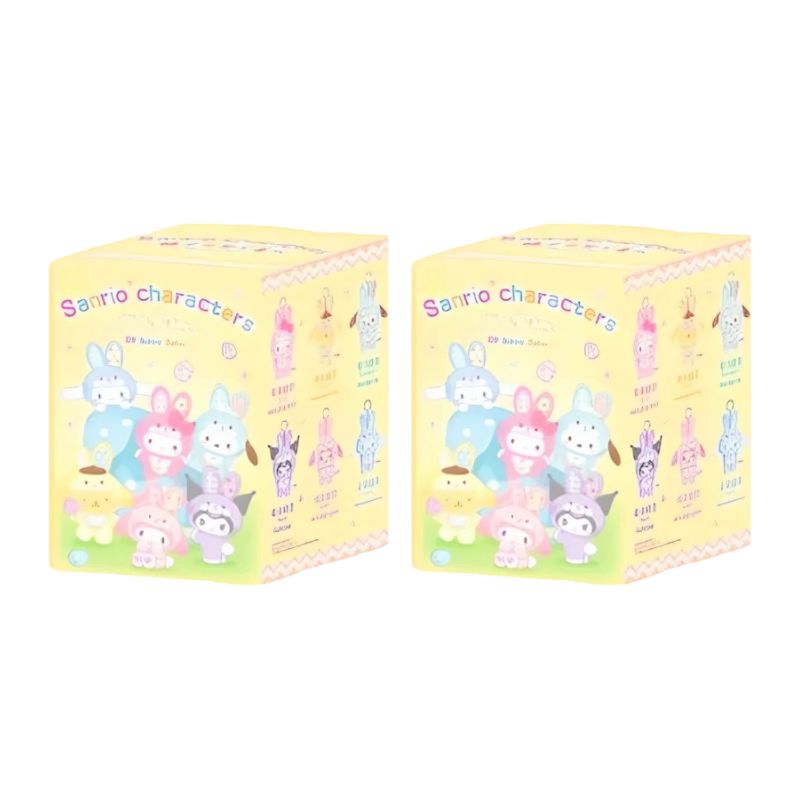 Boneco Labubu Hello Kitty Colecionável Boneco Labubu Hello Kitty Colecionável Loja do Bambino 2 Unidades Aleatórias 17cm 