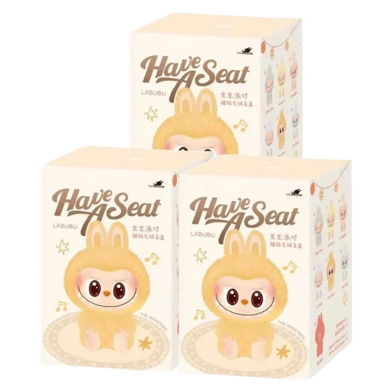Boneco Labubu Sentado Coleção Completa Boneco Labubu Sentado Coleção Completa Loja do Bambino Combo 3 Aleatórios 15cm 