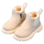 Bota Cano Curto Infantil com Zíper Lateral Bota Cano Curto Infantil com Zíper Lateral Loja do Bambino Bege Peluciado 21 (13.5cm) 