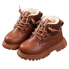 Bota Coturno de Couro Infantil Pelúciada Bota Coturno de Couro Infantil Peluciada Loja do Bambino 