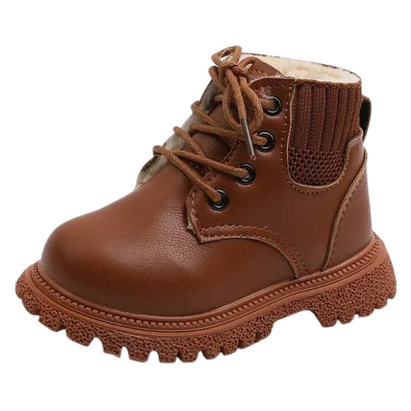 Bota Coturno de Couro Infantil Pelúciada Bota Coturno de Couro Infantil Peluciada Loja do Bambino Marrom 21 (13.5cm) 