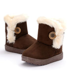 Bota Pelúcia de Inverno Infantil - Pantufinha Revestida de Lã Bota Pelúcia de Inverno Infantil Loja do Bambino Marrom 21 (13cm) 