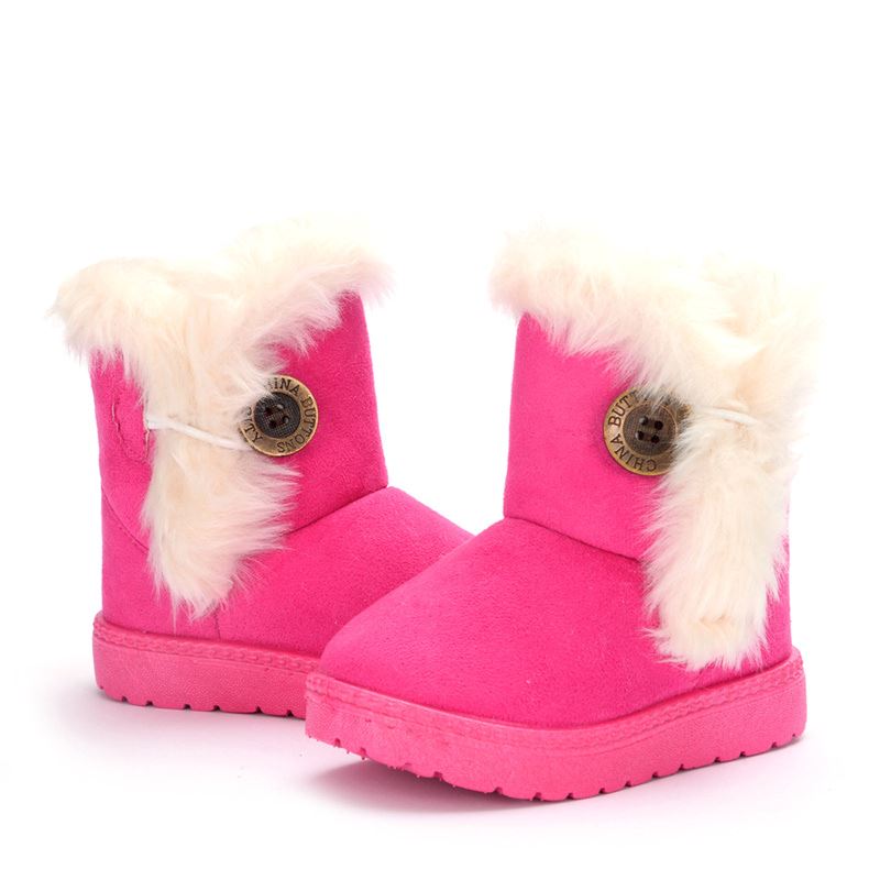 Bota Pelúcia de Inverno Infantil - Pantufinha Revestida de Lã Bota Pelúcia de Inverno Infantil Loja do Bambino Rosa 21 (13cm) 