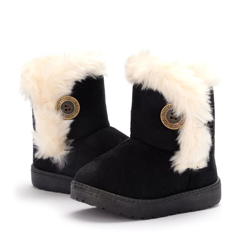 Bota Pelúcia de Inverno Infantil - Pantufinha Revestida de Lã Bota Pelúcia de Inverno Infantil Loja do Bambino Preto 21 (13cm) 